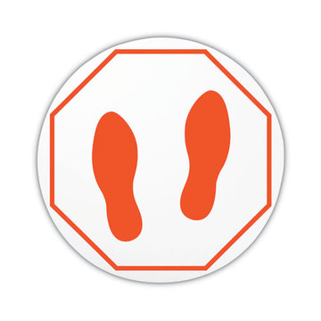 deflecto® Personal Spacing Discs, Feet, 20" Dia, Clear-red, 6-pack freeshipping - TVN Wholesale